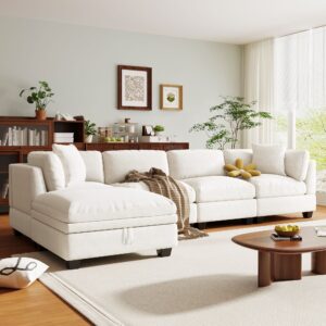 Modular Sectional Sofa with Removable Storage Ottoman