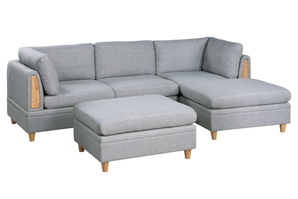 Corner 5 Piece Modular Sofa Set with Ottoman - Image 2