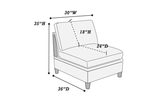 Corner 5 Piece Modular Sofa Set with Ottoman - Image 3