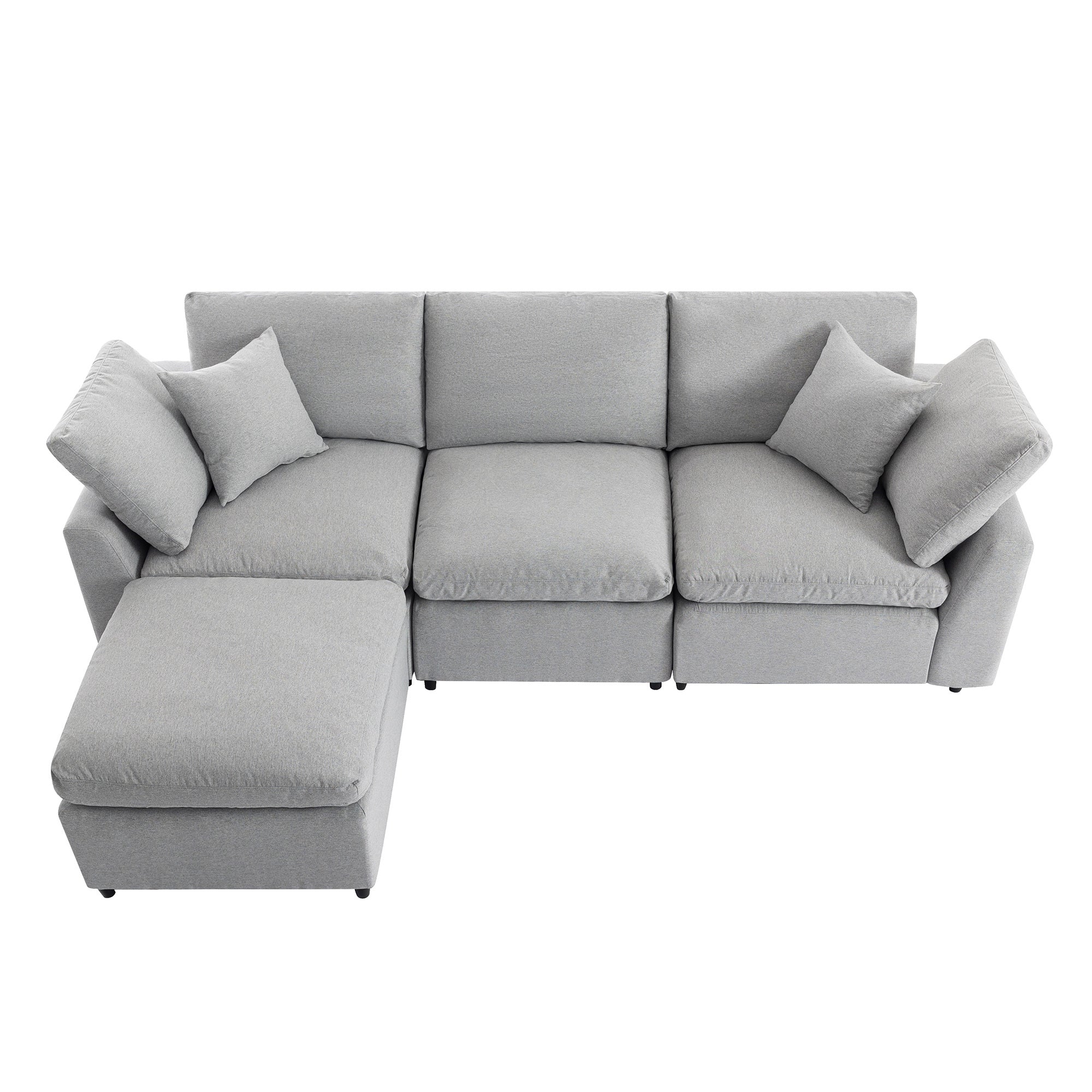 Down Filled Convertible Sectional Sofa with Reversible Chaise - Image 12