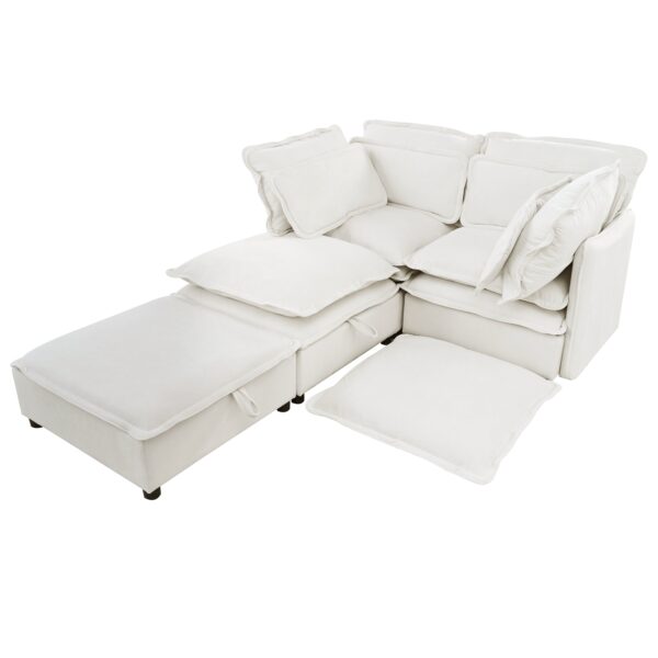 Modular Double-Layer Cushion Modular Sofa with Storage - Image 10