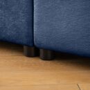 Elegant L-Shaped Blue Chenille 3-Seater Sofa with Storage and Ottoman