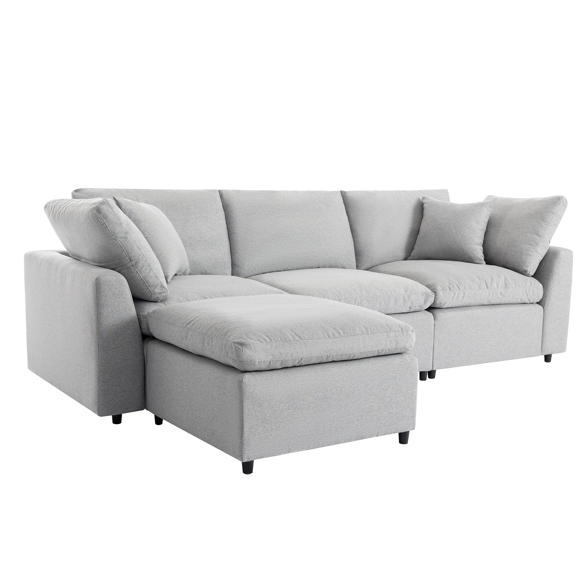 Down Filled Convertible Sectional Sofa with Reversible Chaise - Image 11