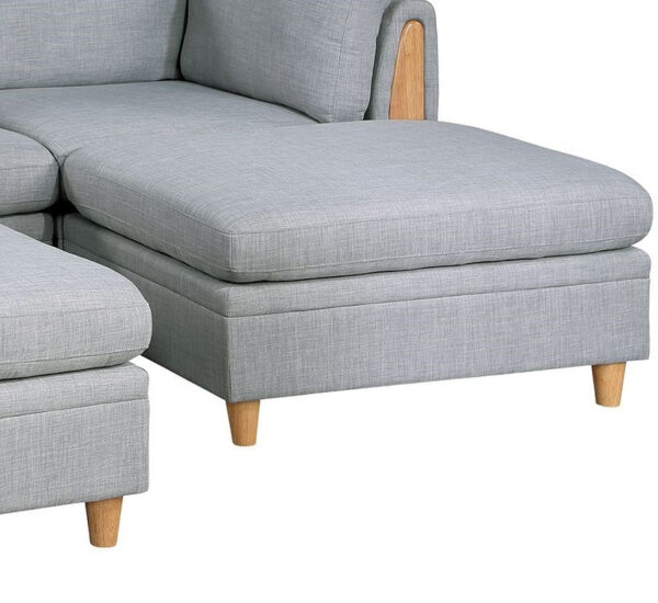 Corner 5 Piece Modular Sofa Set with Ottoman - Image 9