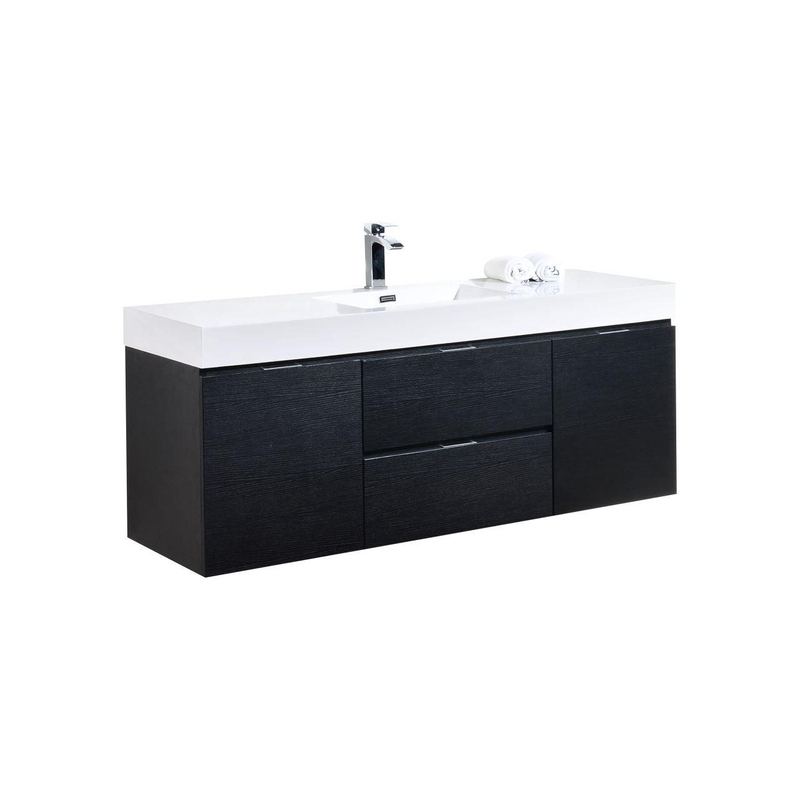 Bliss 60 Single Sink Wall Mount Modern Bathroom Vanity - Image 10