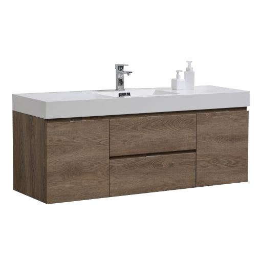 Bliss 60 Single Sink Wall Mount Modern Bathroom Vanity - Image 13