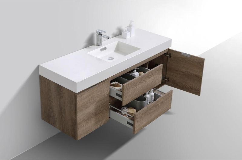 Bliss 60 Single Sink Wall Mount Modern Bathroom Vanity - Image 15