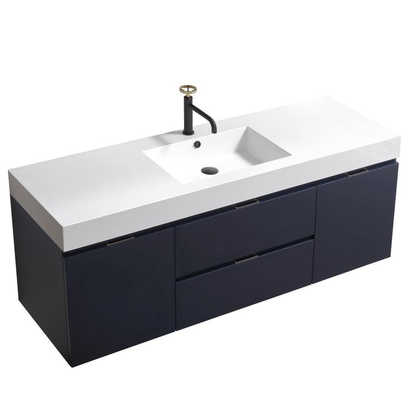 Bliss 60 Single Sink Wall Mount Modern Bathroom Vanity - Image 19