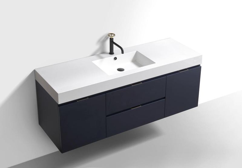 Bliss 60 Single Sink Wall Mount Modern Bathroom Vanity - Image 20