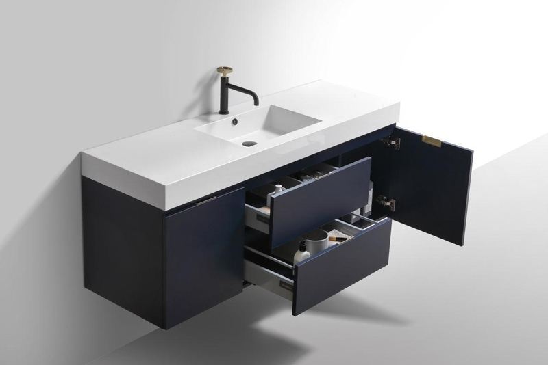 Bliss 60 Single Sink Wall Mount Modern Bathroom Vanity - Image 21