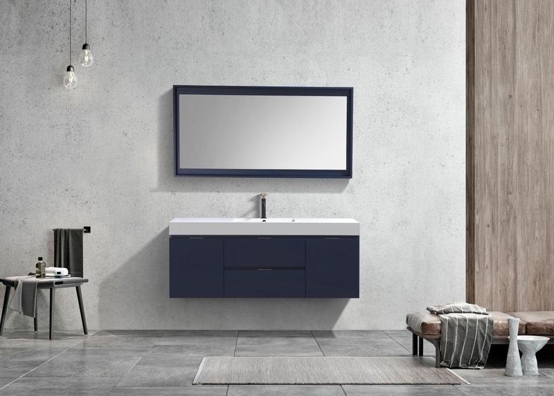 Bliss 60 Single Sink Wall Mount Modern Bathroom Vanity - Image 22
