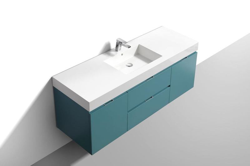 Bliss 60 Single Sink Wall Mount Modern Bathroom Vanity - Image 23