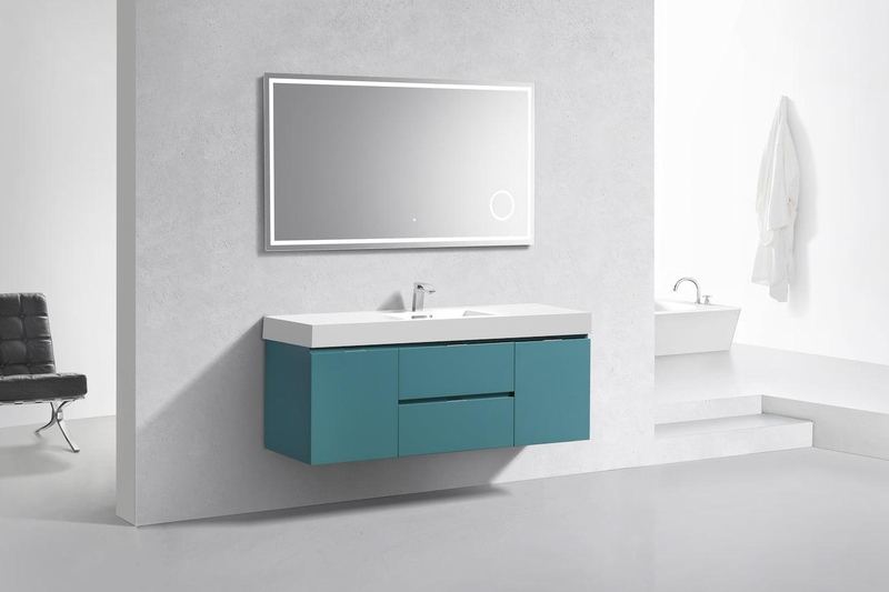 Bliss 60 Single Sink Wall Mount Modern Bathroom Vanity - Image 24