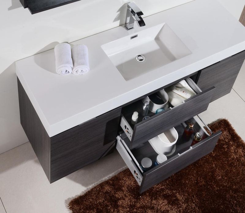 Bliss 60 Single Sink Wall Mount Modern Bathroom Vanity - Image 33