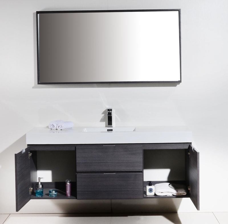 Bliss 60 Single Sink Wall Mount Modern Bathroom Vanity - Image 34
