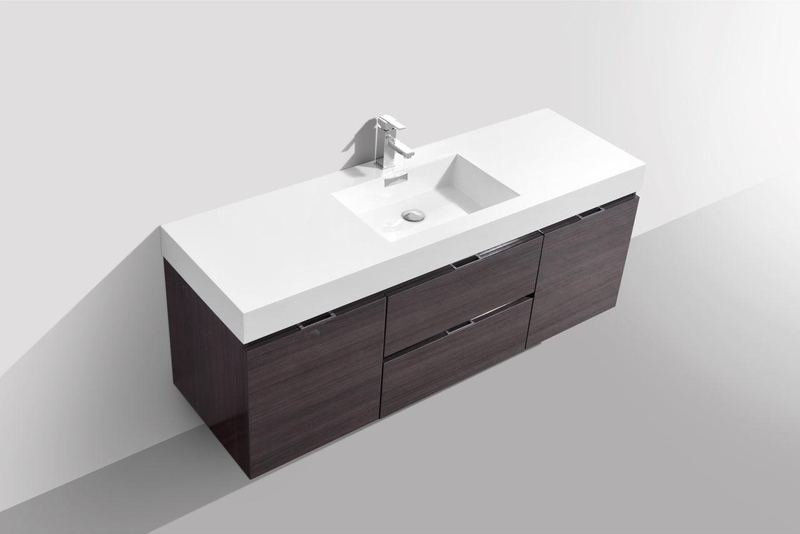 Bliss 60 Single Sink Wall Mount Modern Bathroom Vanity - Image 36