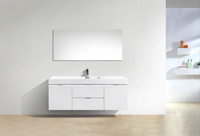 Bliss 60 Single Sink Wall Mount Modern Bathroom Vanity - Image 4
