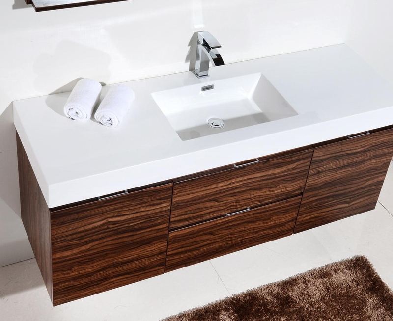 Bliss 60 Single Sink Wall Mount Modern Bathroom Vanity - Image 48