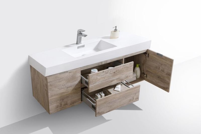 Bliss 60 Single Sink Wall Mount Modern Bathroom Vanity - Image 50
