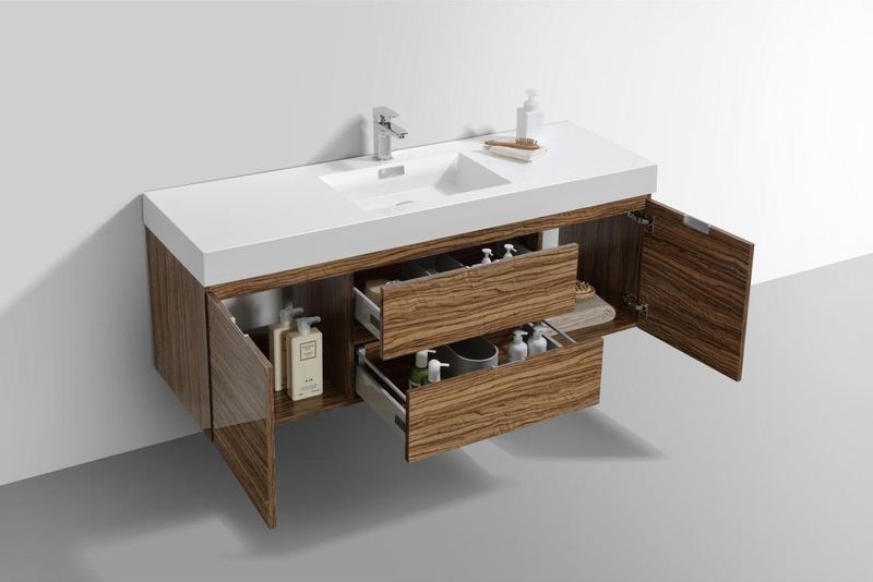 Bliss 60 Single Sink Wall Mount Modern Bathroom Vanity - Image 57