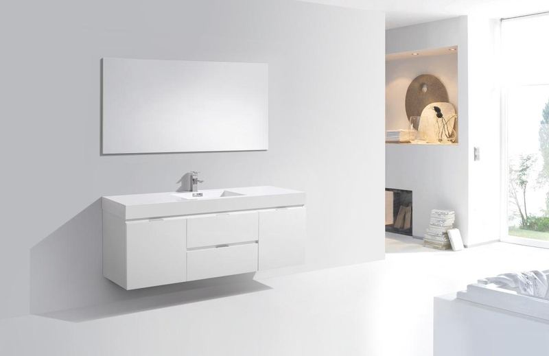 Bliss 60 Single Sink Wall Mount Modern Bathroom Vanity - Image 6