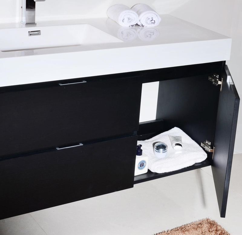 Bliss 60 Single Sink Wall Mount Modern Bathroom Vanity - Image 7