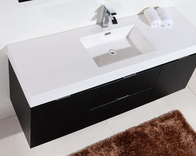 Bliss 60 Single Sink Wall Mount Modern Bathroom Vanity - Image 8