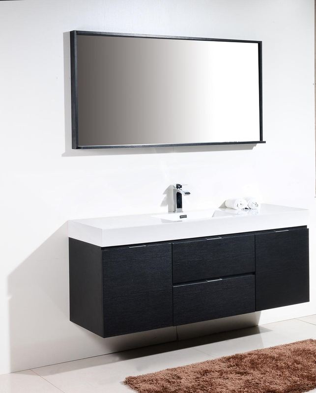 Bliss 60 Single Sink Wall Mount Modern Bathroom Vanity - Image 9