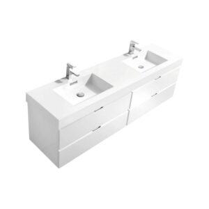 Bliss 80 Double Sink Wall Mount Modern Bathroom Vanity