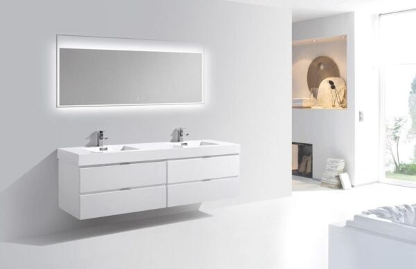 Bliss 80 Double Sink Wall Mount Modern Bathroom Vanity - Image 5