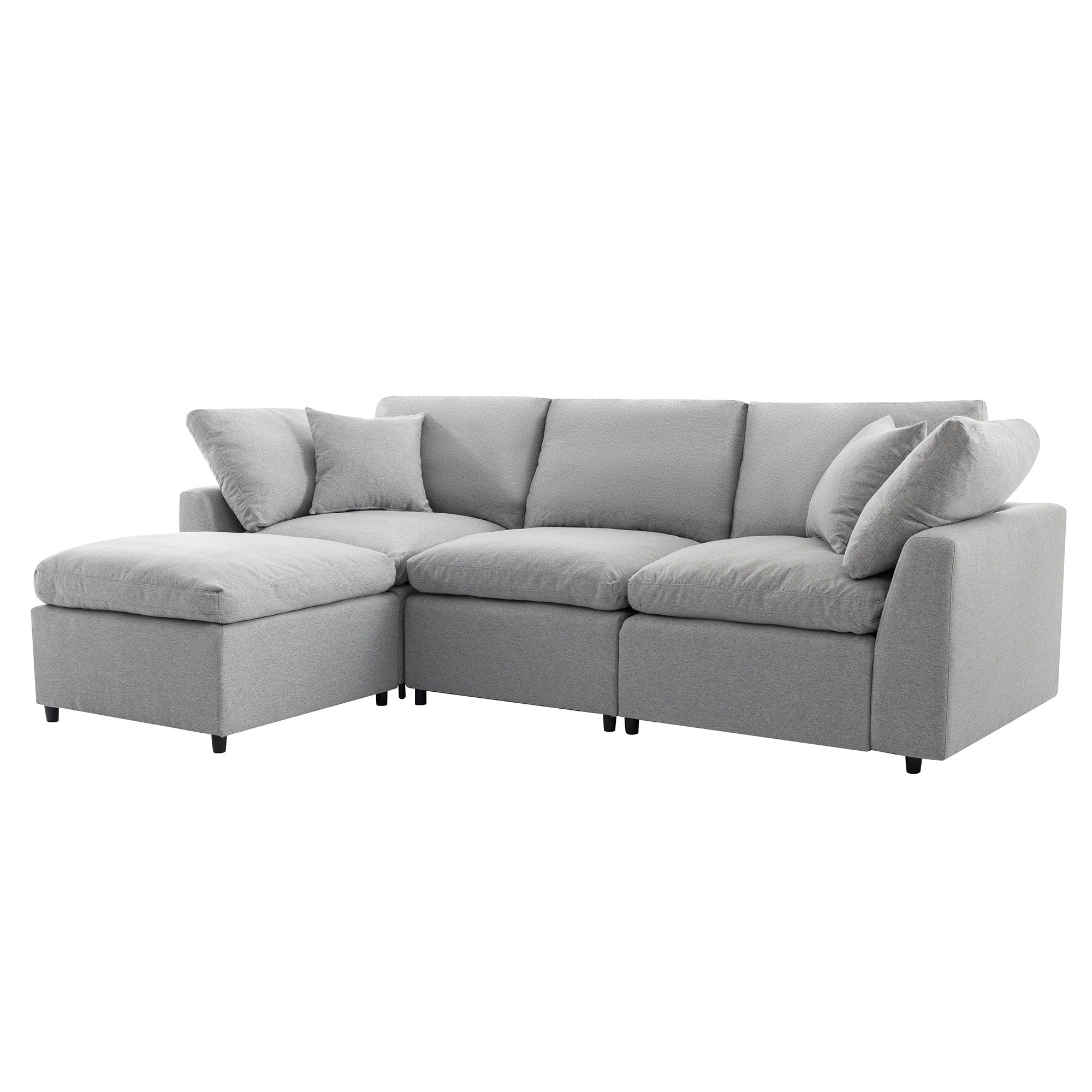 Down Filled Convertible Sectional Sofa with Reversible Chaise - Image 13