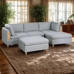Corner 5 Piece Modular Sofa Set with Ottoman